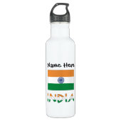 India Indiase vlag gepersonaliseerd Waterfles (Voorkant)