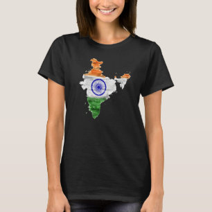 INDIA Indiase vlag Ik hou van India Indiase kaart T-shirt