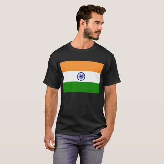 India; Indiase vlag T-shirt (Voorkant volledig)
