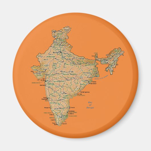India Kaart Magneet (Voorkant)