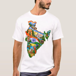 India Kaart Trots – Indiase Cultuur, Natuur & Erfg T-shirt