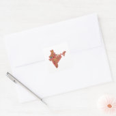 India-kaart Vierkante Sticker (Envelop)