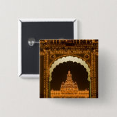 INDIA, Karnataka, Mysore: Majaraja's Palace 3 Vierkante Button 5,1 Cm (Voorkant /achterkant)