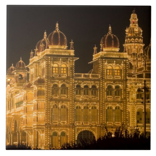 INDIA, Karnataka, Mysore: Majaraja's Palace Tegeltje (Voorkant)
