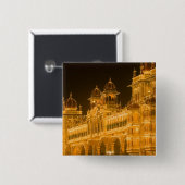 INDIA, Karnataka, Mysore: Majaraja's Paleis (b. 2 Vierkante Button 5,1 Cm (Voorkant /achterkant)