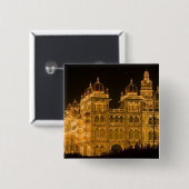 INDIA, Karnataka, Mysore: Majaraja's Paleis (b. Vierkante Button 5,1 Cm (Voorkant /achterkant)