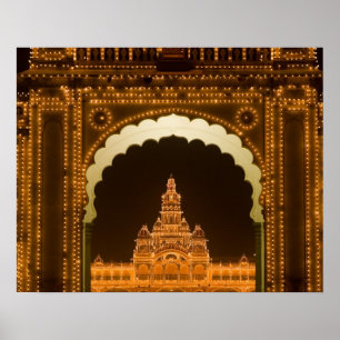 INDIA, Karnataka, Mysore : Paleis van de Majaraja  Poster