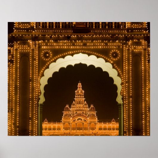 INDIA, Karnataka, Mysore : Paleis van de Majaraja Poster (Voorkant)