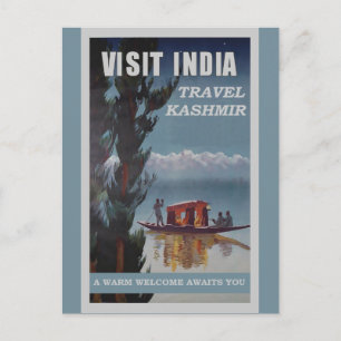 India Kashmir Vintage Travel Poster Briefkaart