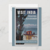 India Kashmir Vintage Travel Poster Briefkaart (Voorkant / Achterkant)