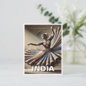 India Kathak Dancer Travel Briefkaart (Staand voorkant)