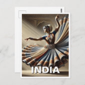 India Kathak Dancer Travel Briefkaart (Voorkant / Achterkant)