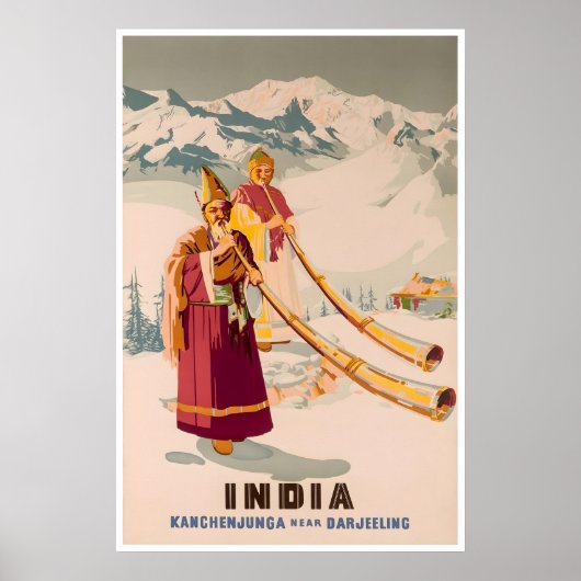 India Kunst Darjeeling Reisposter Kanchenjunga Poster (Voorkant)