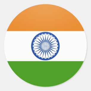 India Kwaliteit Vlag Cirkel Ronde Sticker