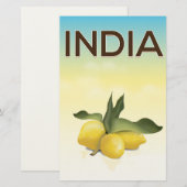 India Lemon-reisposter Briefpapier (Voorkant / Achterkant)