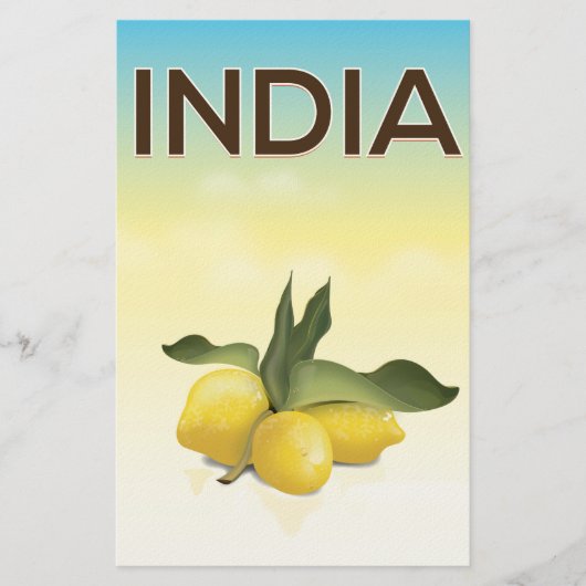 India Lemon-reisposter Briefpapier (Voorkant)