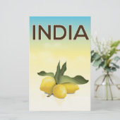 India Lemon-reisposter Briefpapier (Staand voorkant)
