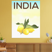 India Lemon-reisposter Canvas Afdruk (Insitu (Woonkamer))