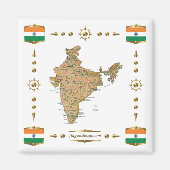 India Map + Flagers Magnet (Voorkant)