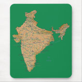 India Map Mousepad Muismat (Voorkant)