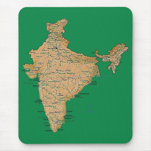India Map Mousepad Muismat (Voorkant)