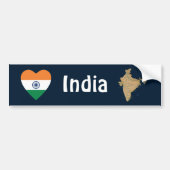 India Markthart + Kaart Bumpersticker (Voorkant)