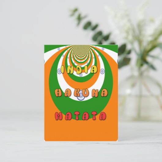 INDIA MATATA HAKUNA BRIEFKAART (Staand voorkant)