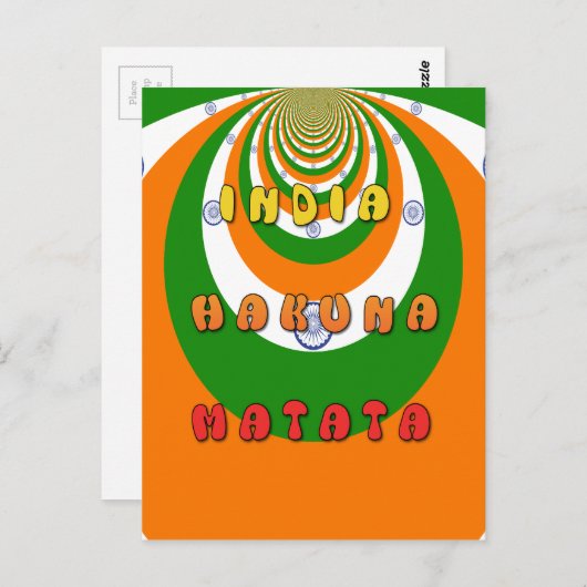 INDIA MATATA HAKUNA BRIEFKAART (Voorkant / Achterkant)