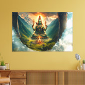 India Meditation Peaceful World Picture Canvas Afdruk (Insitu (Woonkamer))