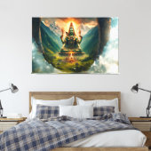 India Meditation Peaceful World Picture Canvas Afdruk (Insitu (Slaapkamer))