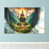 India Meditation Peaceful World Picture Canvas Afdruk (Insitu (Houten vloer))