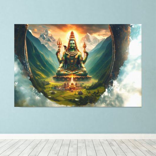 India Meditation Peaceful World Picture Canvas Afdruk (Insitu (Houten vloer))