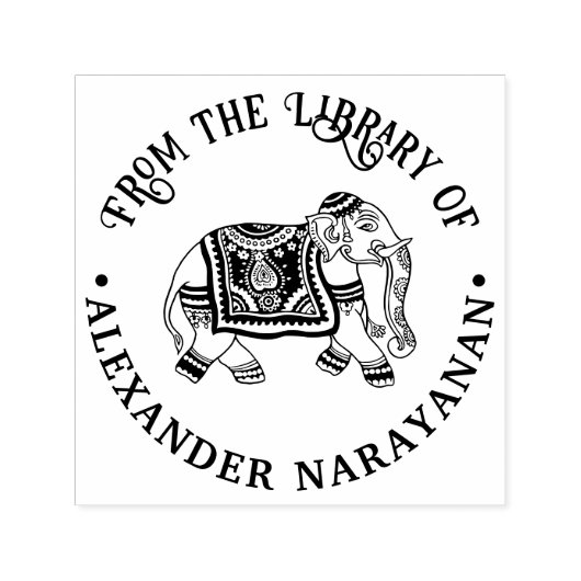 India Mehndi Olifant Naam Bibliotheek Boek Naam  Zelfinktende Stempel (Design)