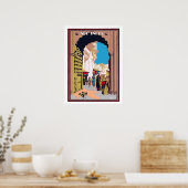India, mensen op de stadsstraat, vintage reis poster (Keuken)