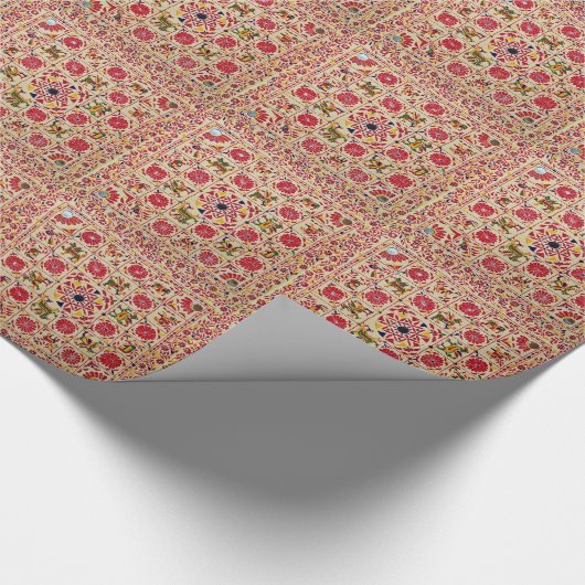 India met de hand geschetst patroon cadeaupapier (Hoek)