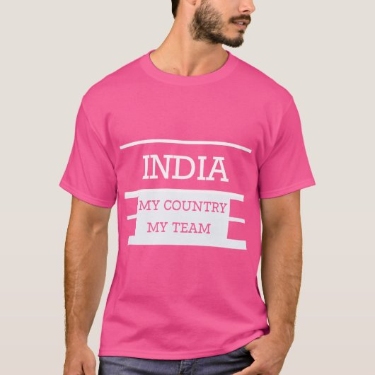 India Mijn Land Mijn Team Concept T-shirt (Voorkant)