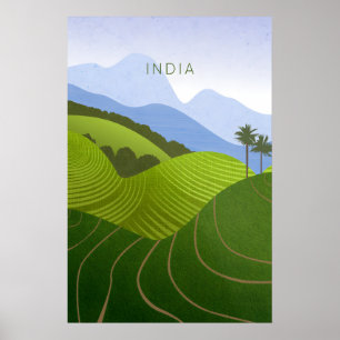 India Minimale Reisposter Poster