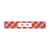 INDIA Monogram Wedding Celebration RED Uitnodigingen Wikkel (Vlak)
