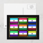 India Multihue Flags Briefkaart (Voorkant / Achterkant)