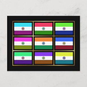 India Multihue Flags Briefkaart