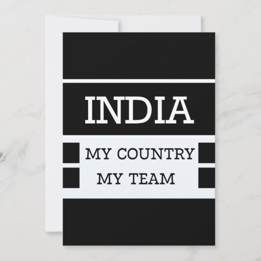 India My Country My Team Concept Kaart (Voorkant)