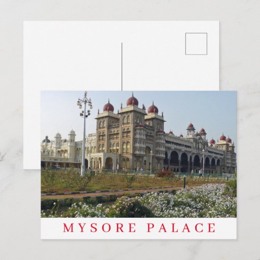 India Mysore Palace uitzicht briefkaart (Voorkant / Achterkant)