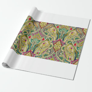 India naadloos paisleypatroon, decoratieve grens. cadeaupapier