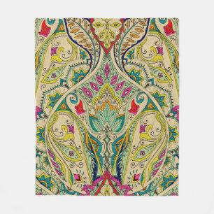 India naadloos paisleypatroon, decoratieve grens. fleece deken