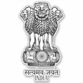 India National Embleem Patriotic Sticker (Voorkant)