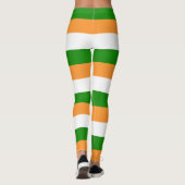 India National Flag Colors Horizontal Striped Leggings (Achterkant)
