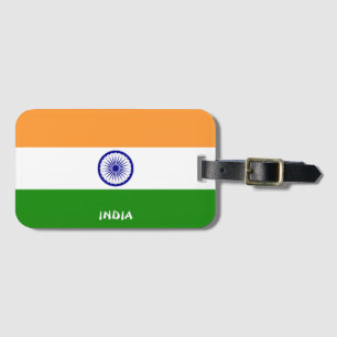 India National Flag Patriotic Bagagelabel