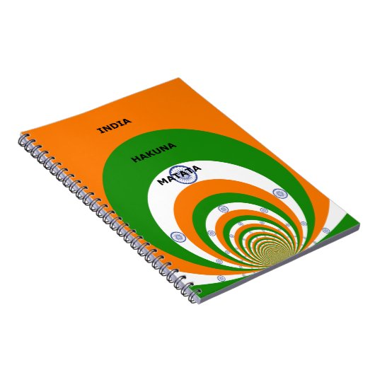 India Nationale Vlag Kleuren Design met "Hakuna Ma Notitieboek (Rechterzijde)