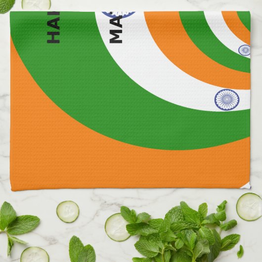 India Nationale Vlag Kleuren Design met "Hakuna Ma Theedoek (Gevouwen)