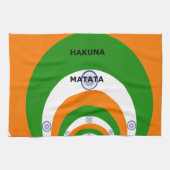 India Nationale Vlag Kleuren Design met "Hakuna Ma Theedoek (Horizontaal)